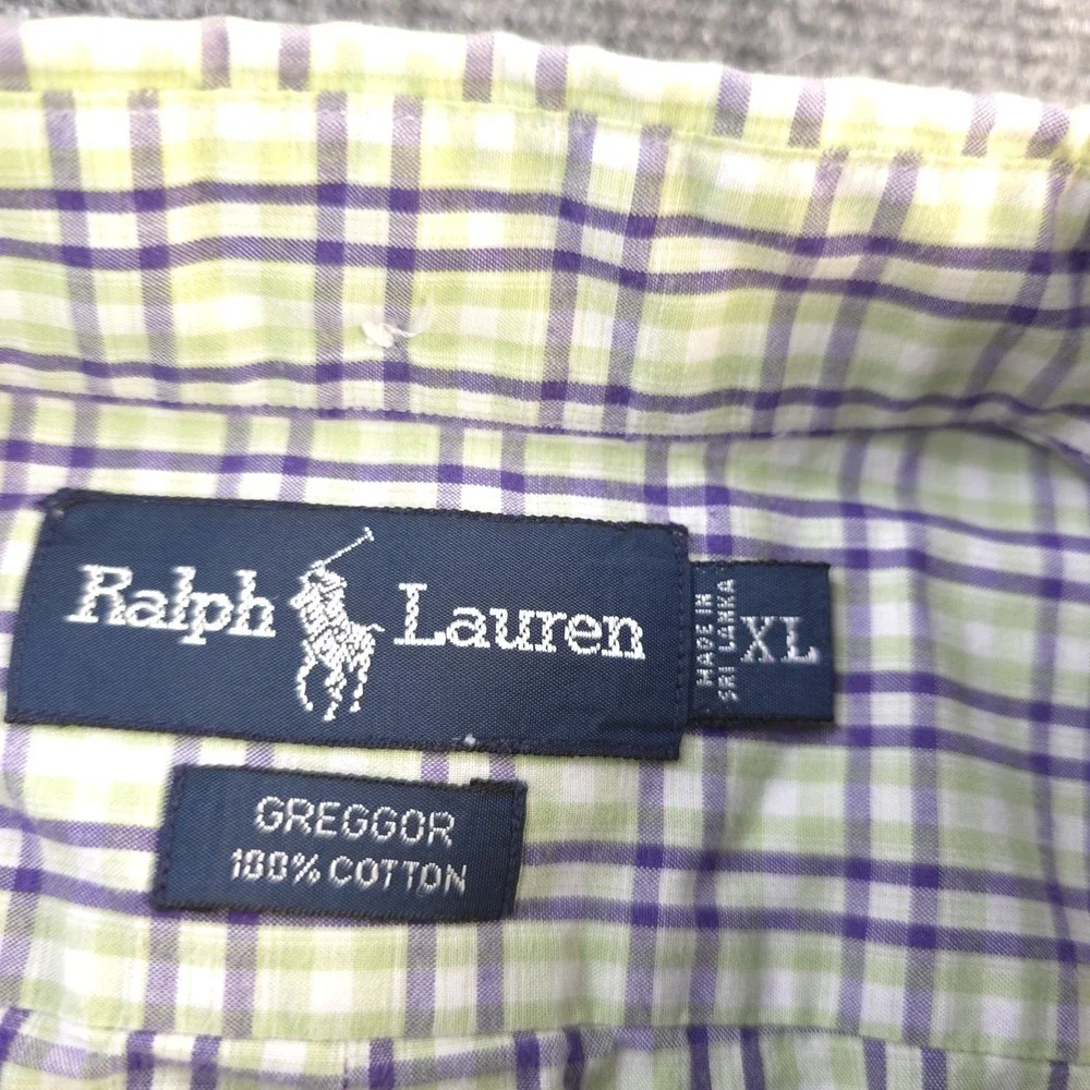 Ralph Lauren Greggor Shirt XL Long Sleeve Button Down Multicolor Check‎ Pocket